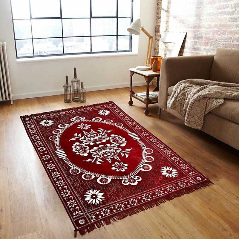 Boulevard Red Cotton Carpet  (155 cm, X 210 cm, Rectangle)