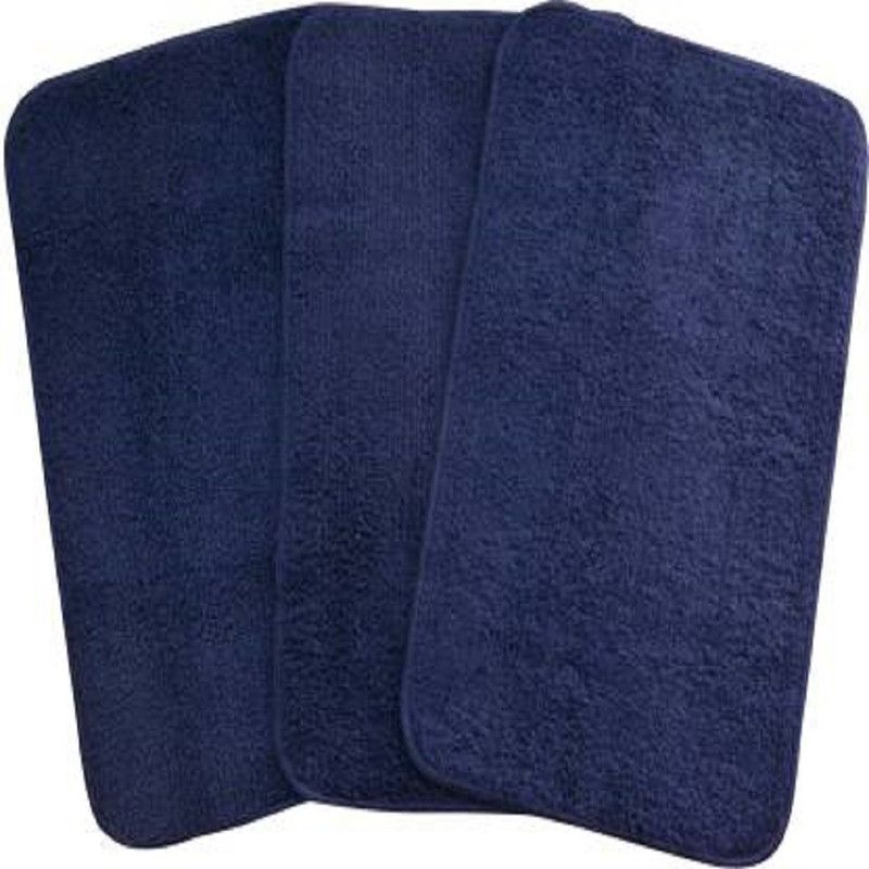 NAVRUDRA Microfiber Door Mat  (Blue, Medium, Pack of 3)