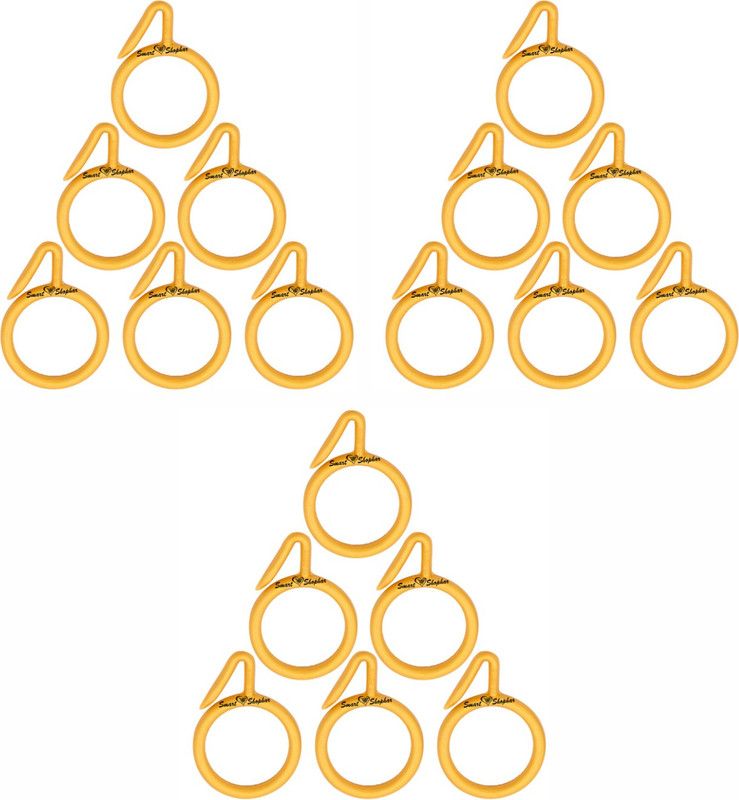 Smart Shophar SHA60CR-NEMA-YL1.5-P18 (Pack Of 18) 1.5 Inches Nemani Curtain Ring, Hook  (Yellow)