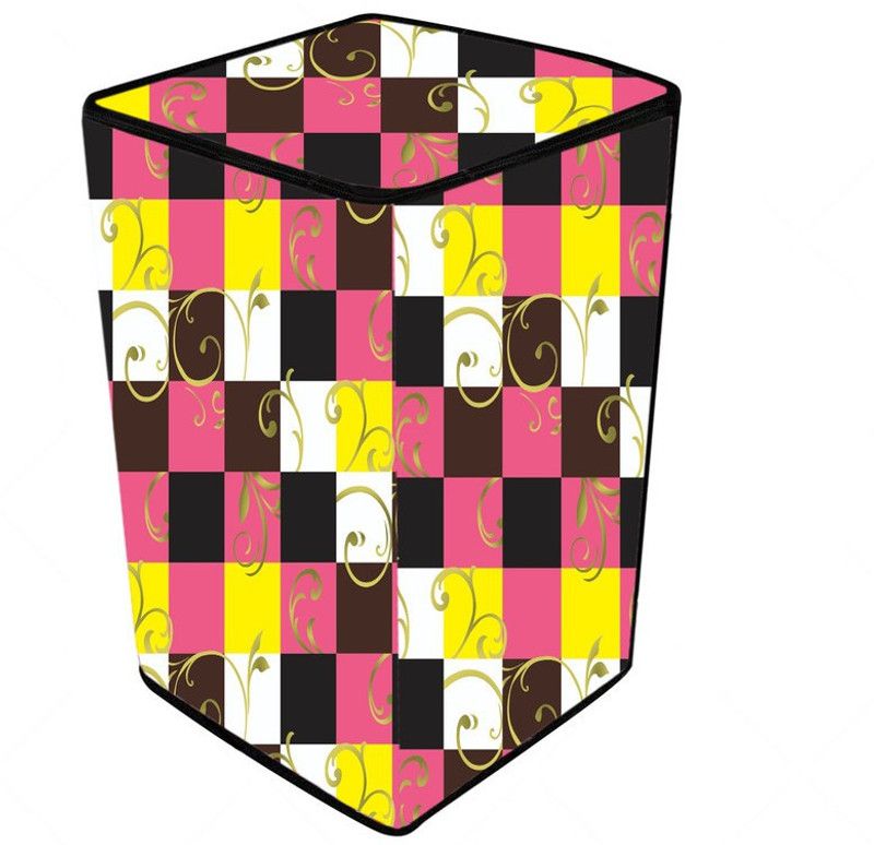 KingMatters Top Loading Washing Machine Cover  (Width: 50 cm, Pink, Yellow)