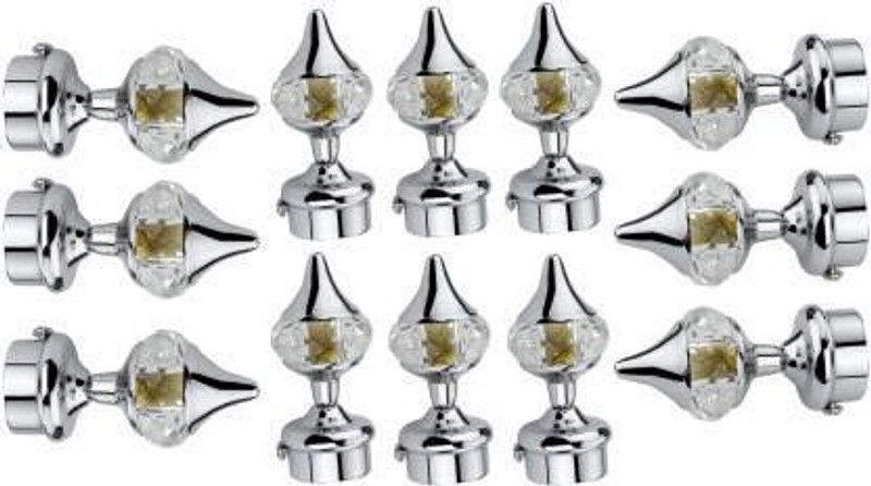 Walker's Decor Silver Curtain Rods Metal  (Pack of 6)