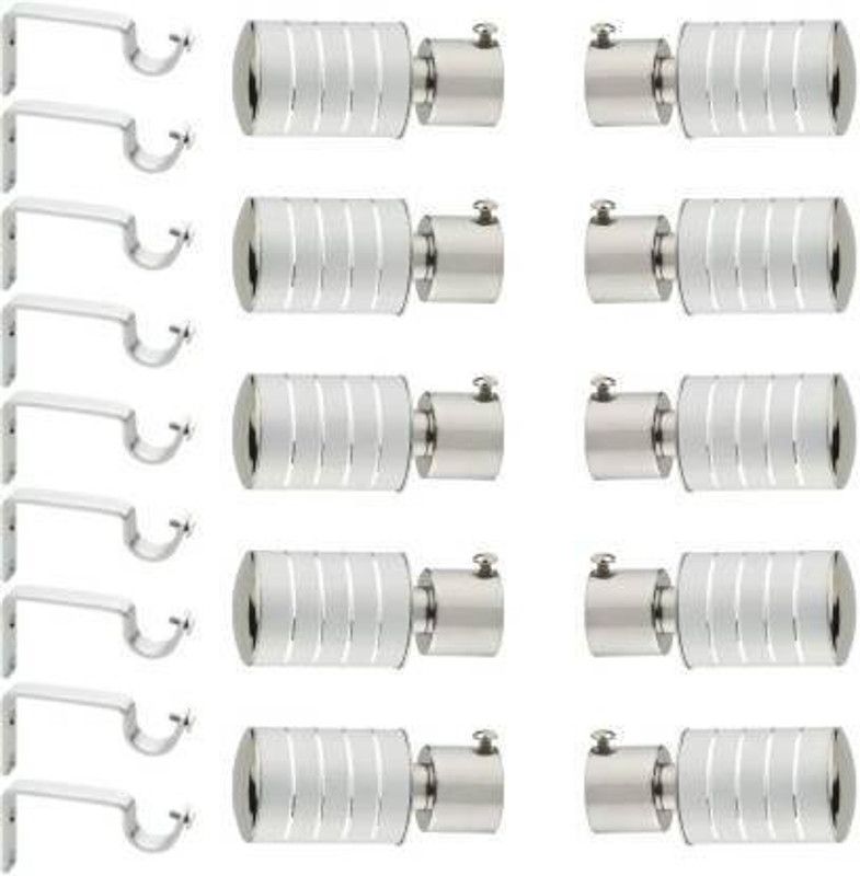 Grey Rod Rail Bracket, Curtain Knobs