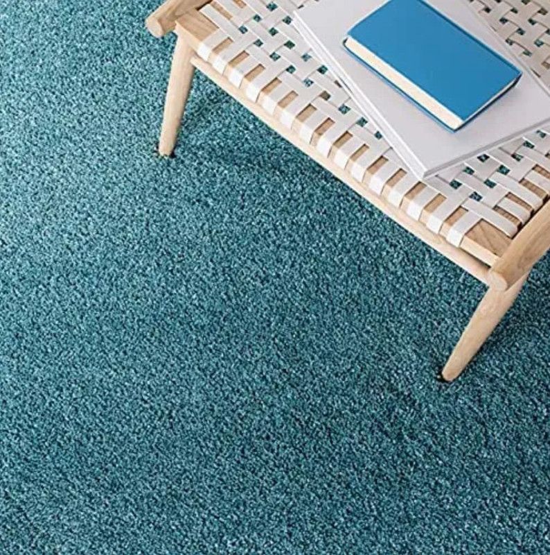 Ra handloom carpet Blue Wool Carpet  (120 cm, X 180 cm, Rectangle)