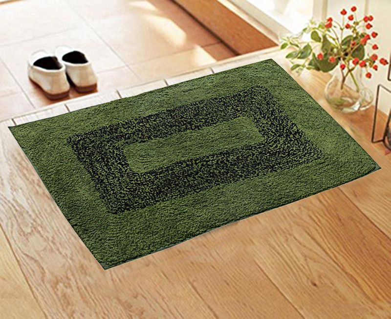 KUBER INDUSTRIES Cotton Door Mat  (Green, Free)