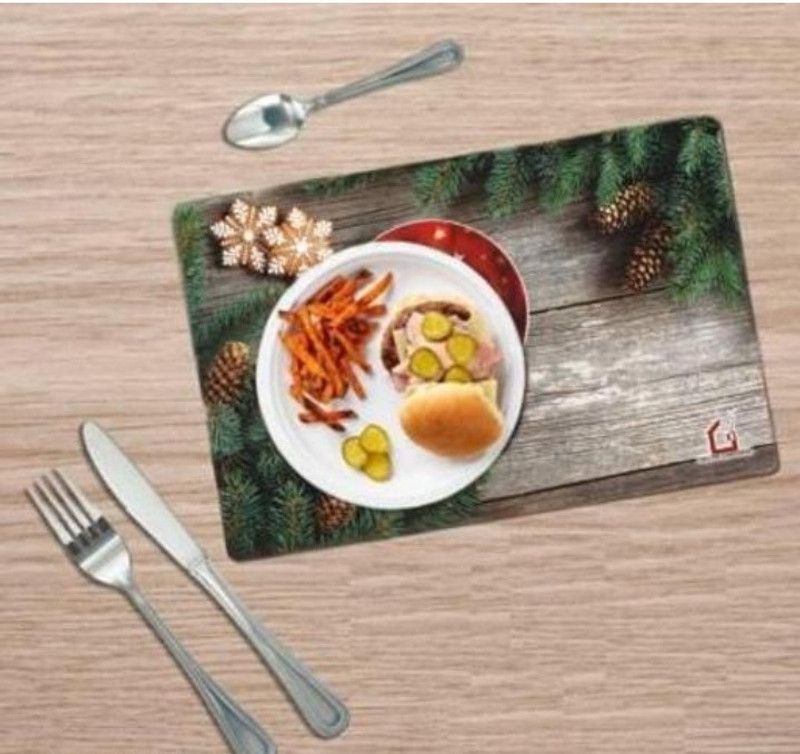 Rectangular Pack of 6 Table Placemat  (Dark Blue, PVC)