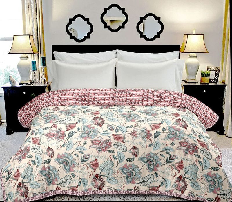 NINJAZY Floral Double Dohar for AC Room  (Cotton, Multicolor9)
