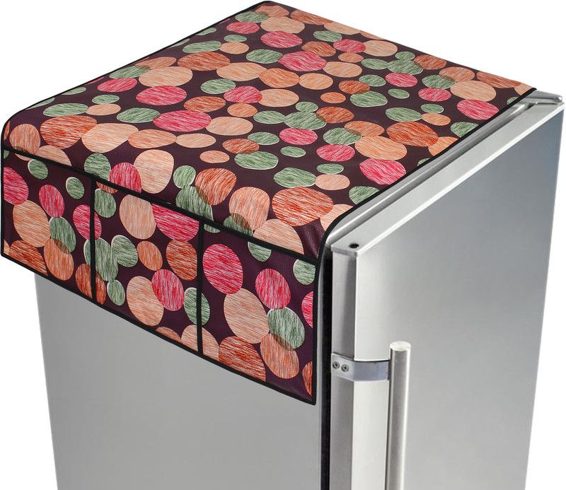 LITHARA Refrigerator Cover  (Width: 101.6 cm, Brown, Green)