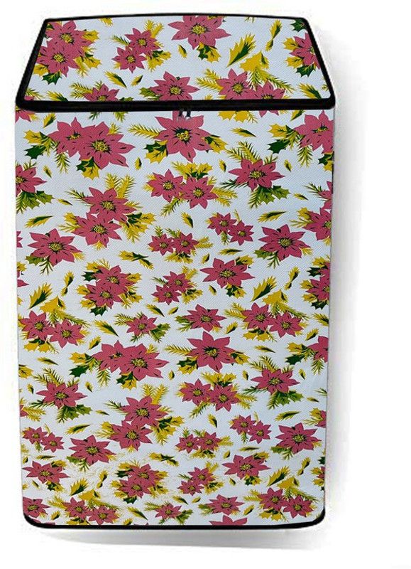 SAVEIT Top Loading Washing Machine Cover  (Width: 56 cm, Off White, Pink)