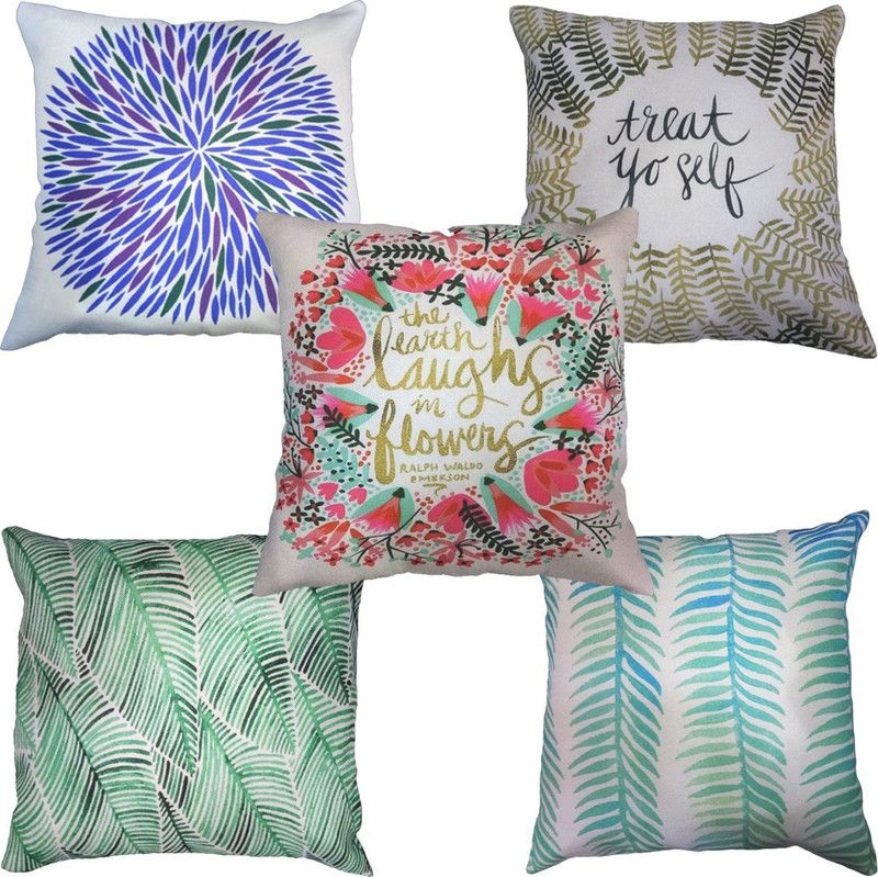 India Furnish Printed Cushions Cover  (Pack of 5, 40 cm*40 cm, Multicolor)