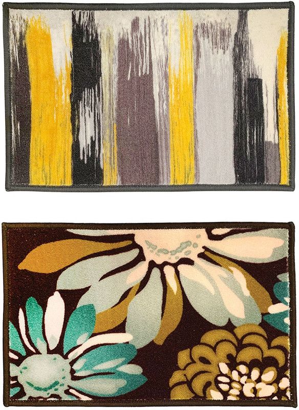 athom TRENDZ Nylon Door Mat  (Multicolor, Large, Pack of 2)