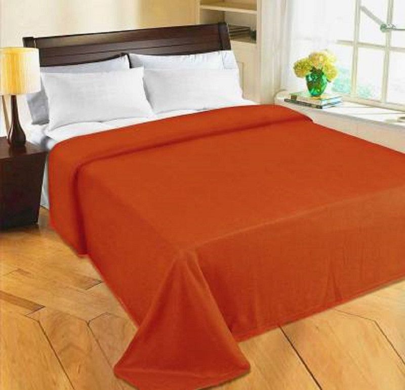 GETITBAY Solid Double AC Blanket for AC Room  (Poly Cotton, Orange)