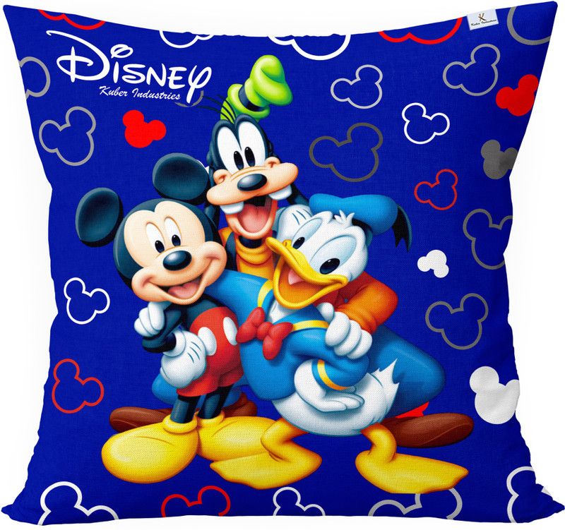 KUBER INDUSTRIES Microfibre Toons & Characters Cushion Pack of 1  (Blue)
