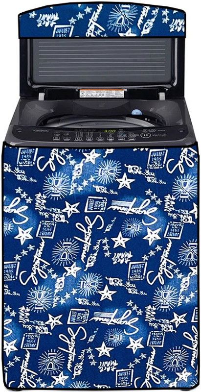 KVAR Top Loading Washing Machine Cover  (Width: 67 cm, Blue, White)