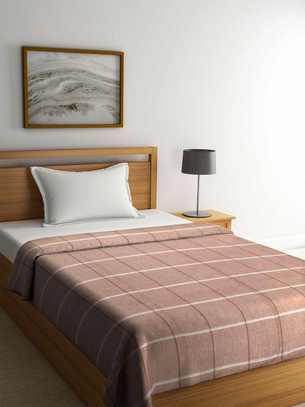 Raymond Home Striped Single Woollen Blanket for Heavy Winter  (100% Wool, Ocher)