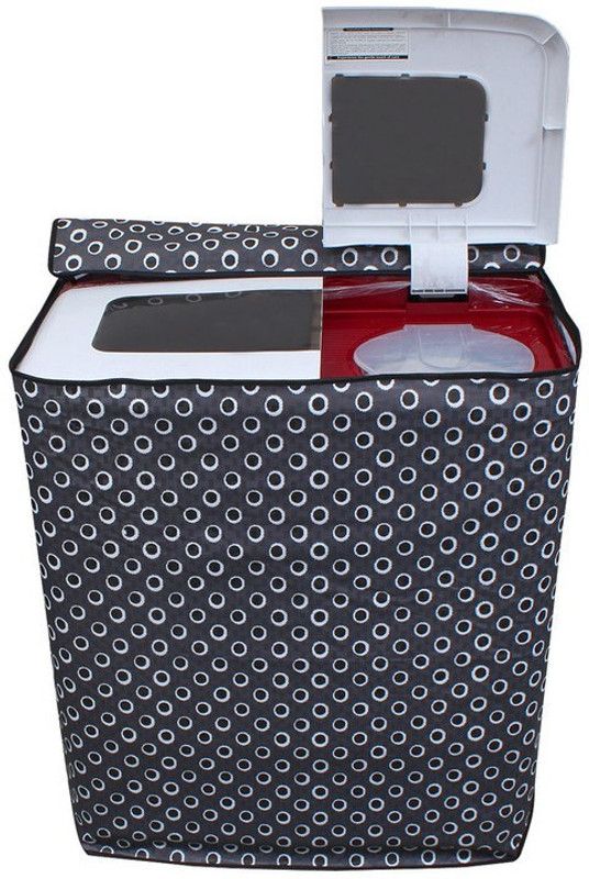Fabrious Semi-Automatic Washing Machine Cover  (Width: 82 cm, Gray, White)
