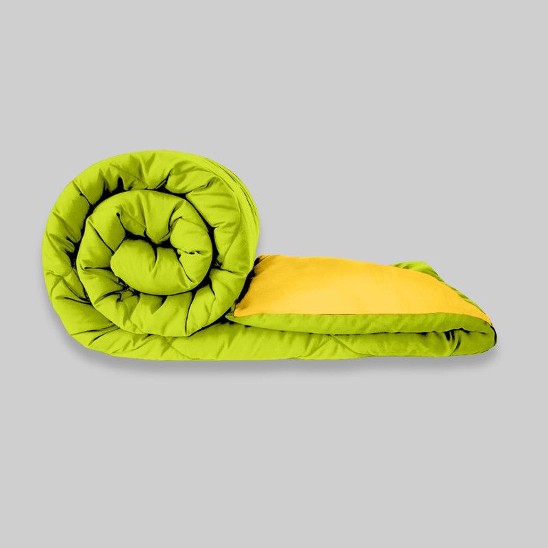 KORBIN Solid Double Comforter for Mild Winter  (Microfiber, Yellow, Green)
