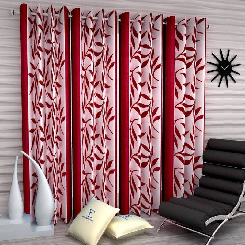213 cm (7ft) Door Curtain  (Multicolor, Pack of 4)