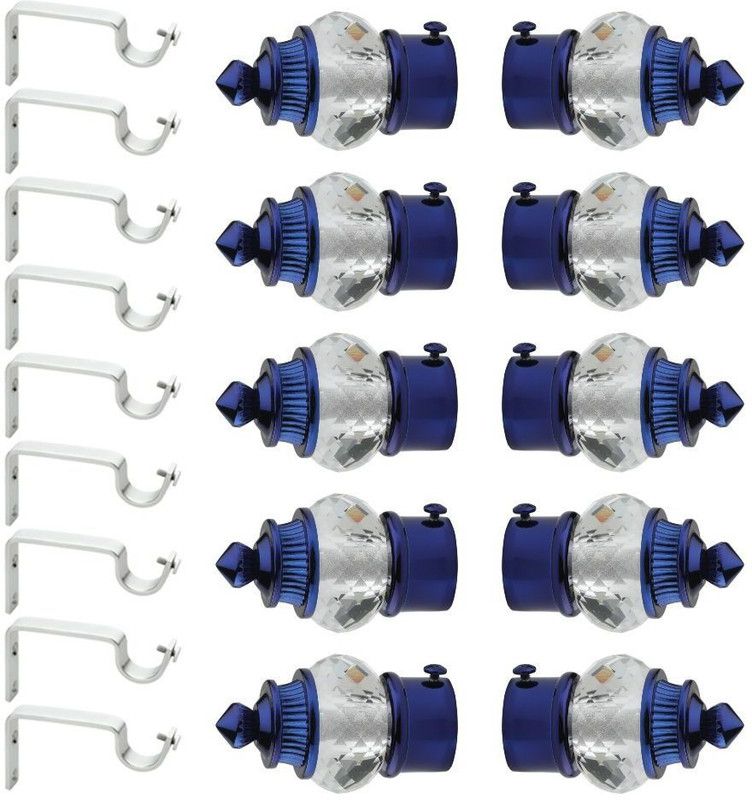 Vviya Blue Rod Rail Bracket, Curtain Knobs Metal  (Pack of 20)