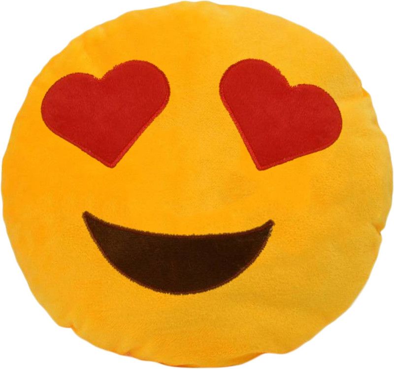 AARIP Polyester Fibre Smiley Cushion Pack of 1  (Yellow3)
