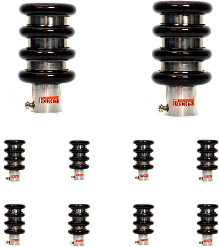 Foora Brown Curtain Knobs Metal  (Pack of 10)