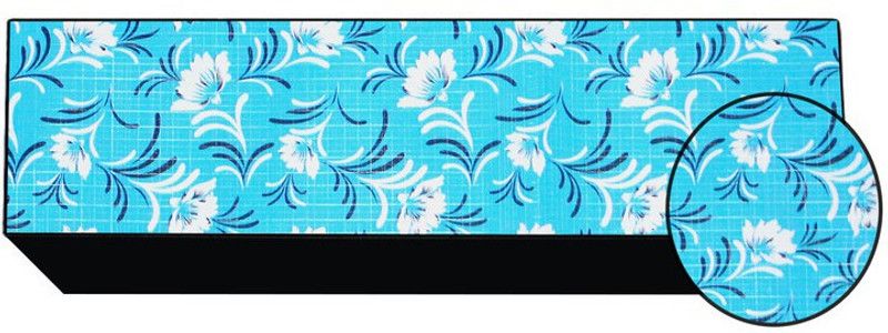 JM Homefurnishings Air Conditioner Cover  (Width: 107 cm, Skyblue, White)