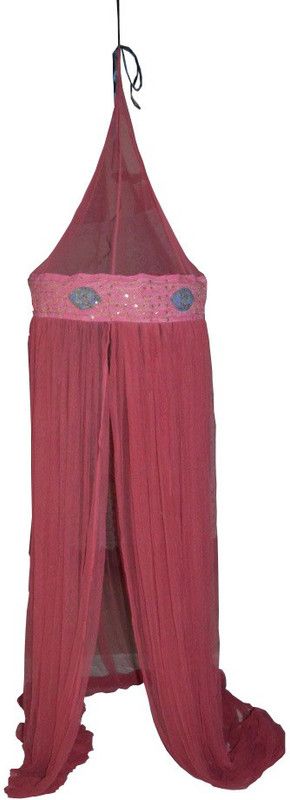Creative Textiles Nylon Adults Single Bed Mosquito Net  (Fushia, Ceiling Hung)