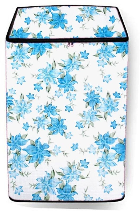 AAVYA UNIQUE FASHION Top Loading Washing Machine Cover  (Width: 58.42 cm, White, Blue)