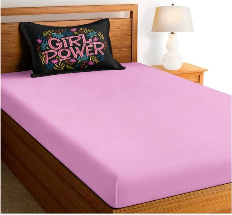 Homexy 180 TC Microfiber Single Solid Flat Bedsheet  (Pack of 1, Pink)
