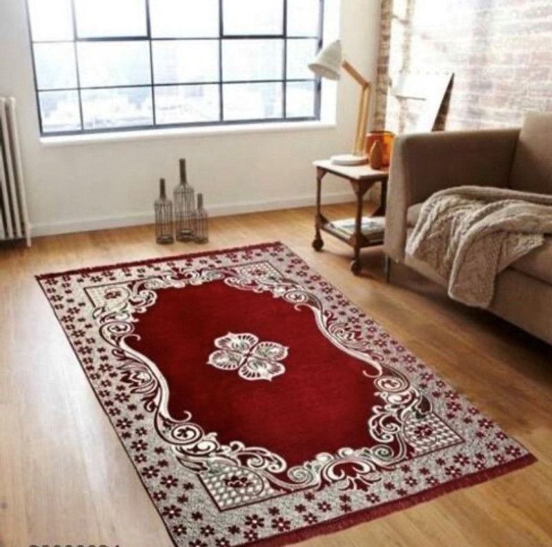 Boulevard Red Cotton Area Rug  (155 cm, X 210 cm, Rectangle)