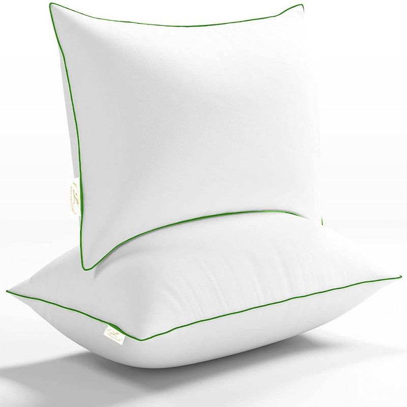 Linenovation Microfibre Solid Sleeping Pillow Pack of 2  (Green)