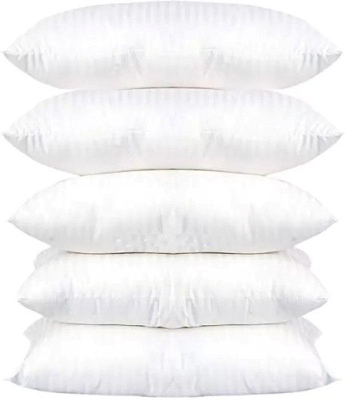 WHITE PILLOW Microfibre Solid Sleeping Pillow Pack of 5  (WHITE)