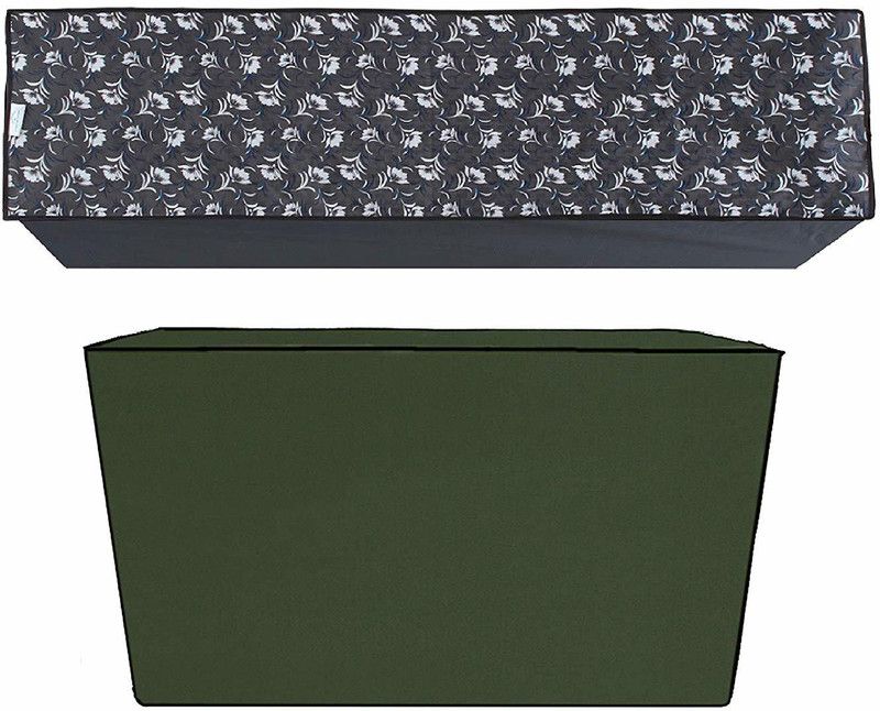 KingMatters Air Conditioner Cover  (Width: 114 cm, Green, Grey)