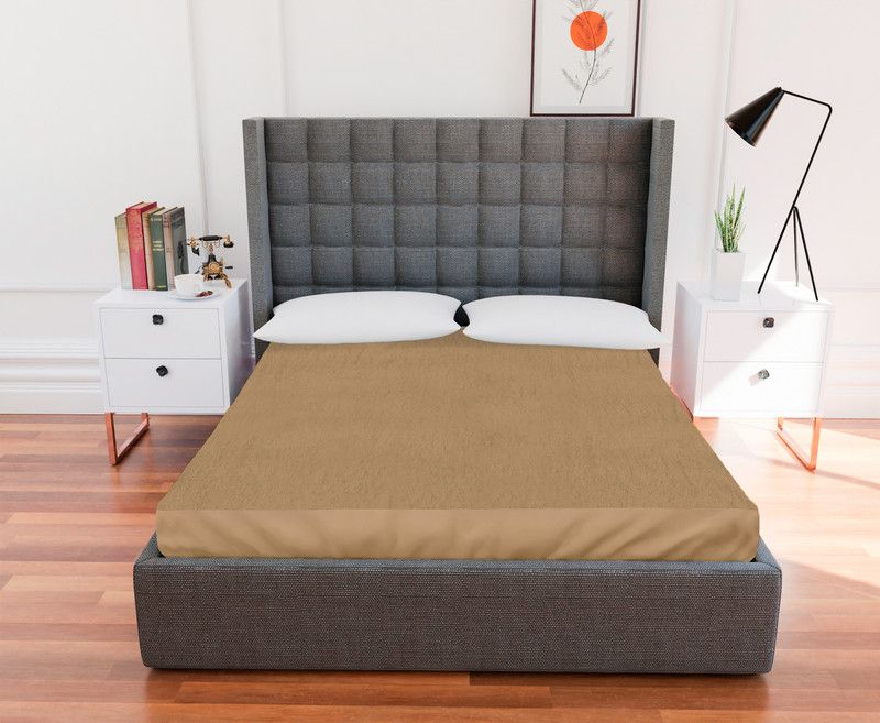 Flipkart SmartBuy Fitted Double Size Waterproof Mattress Cover  (Beige)