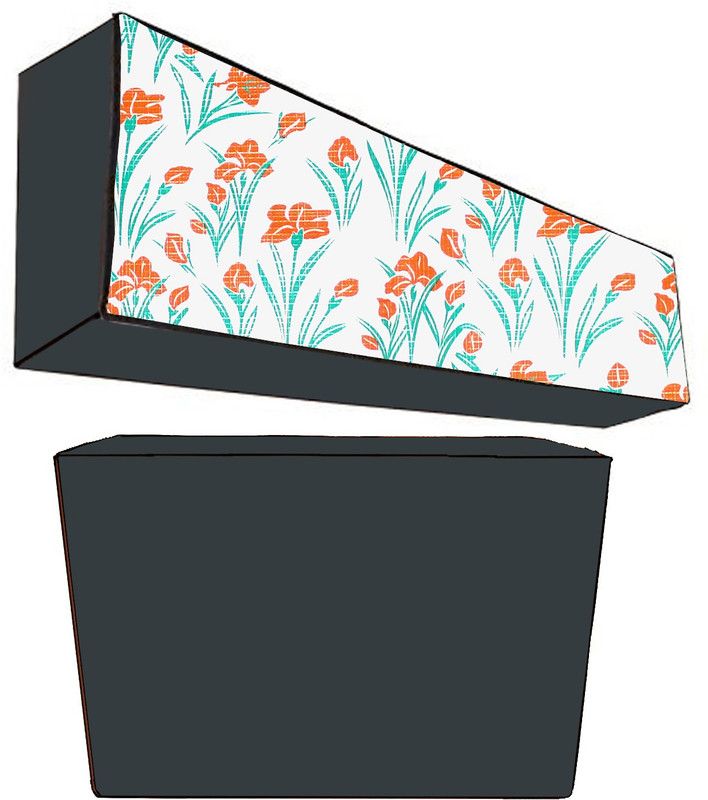 JM Homefurnishings Air Conditioner Cover  (Width: 107 cm, Orange, White)