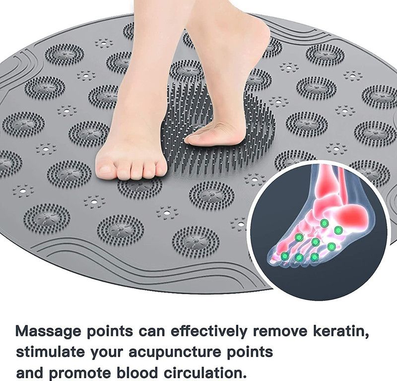 GVJ TRADERS Silicone Bathroom Mat  (Grey, Free)
