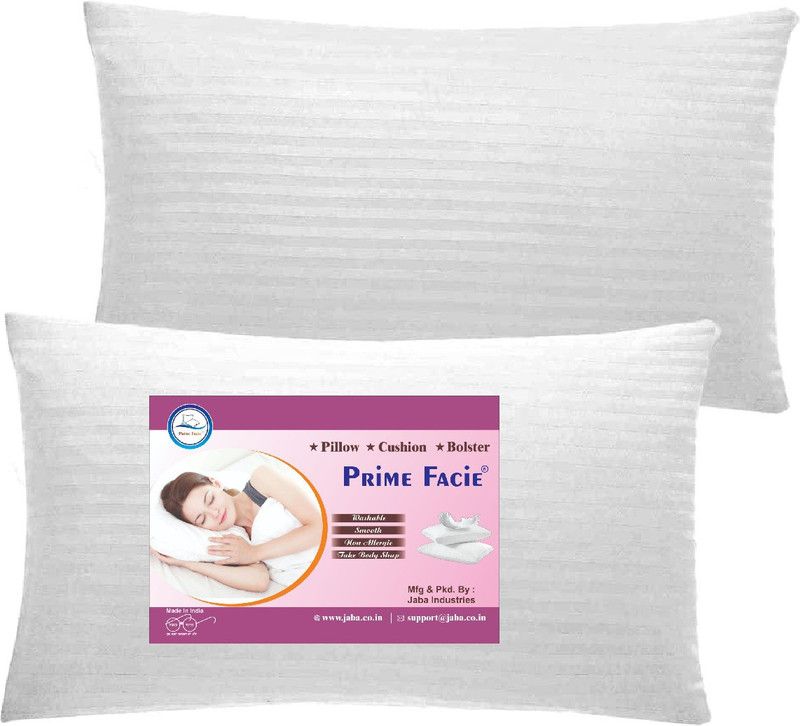 prime facie Microfibre Solid Sleeping Pillow Pack of 2  (White)