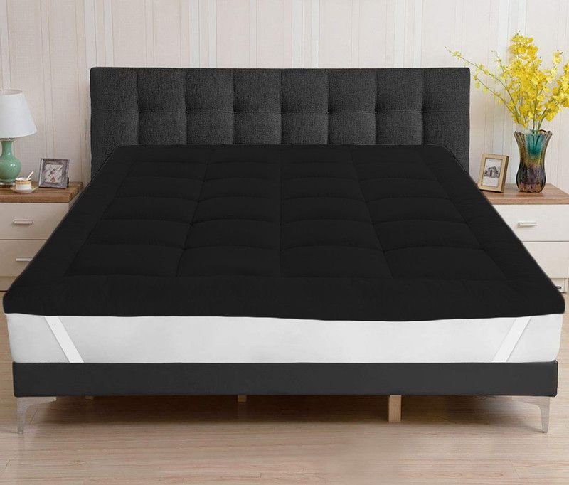AVI Mattress Topper Small Size Mattress Cover  (Black)