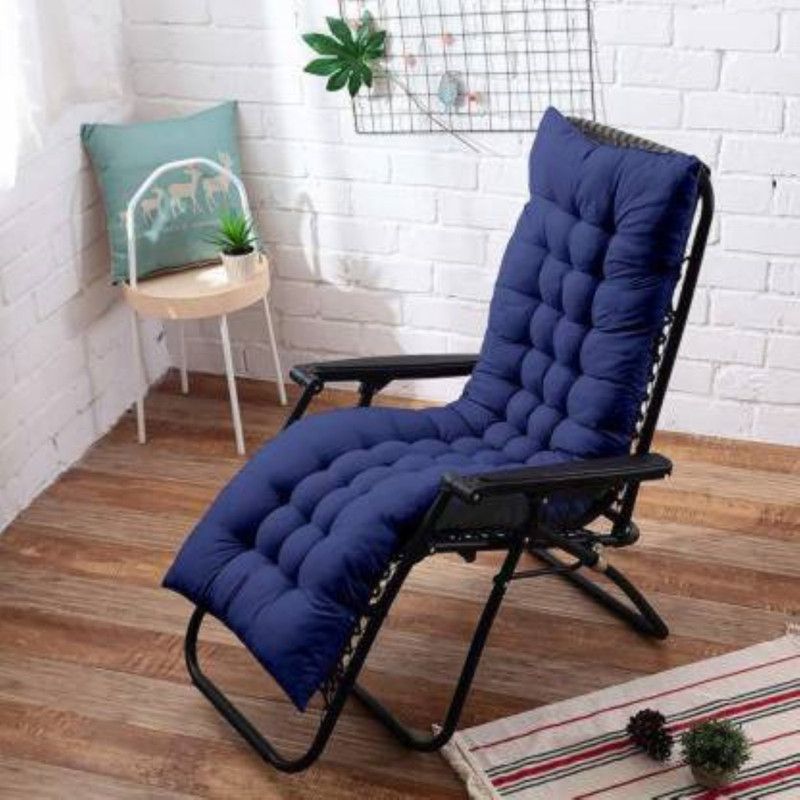 curious lifestyle Cotton Solid Chair Pad Pack of 1  (Royal Blue)