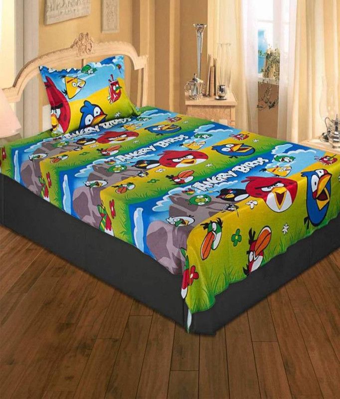 royal aditya 145 TC Cotton Single Floral Flat Bedsheet  (Pack of 1, Multicolor)