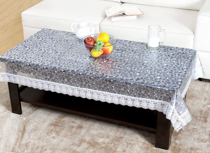 SALONI FAB Self Design 2 Seater Table Cover  (transparent, PVC)