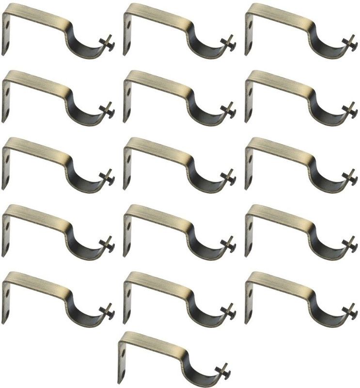 METZO Brown Curtain Knobs, Rod Rail Bracket Metal  (Pack of 16)