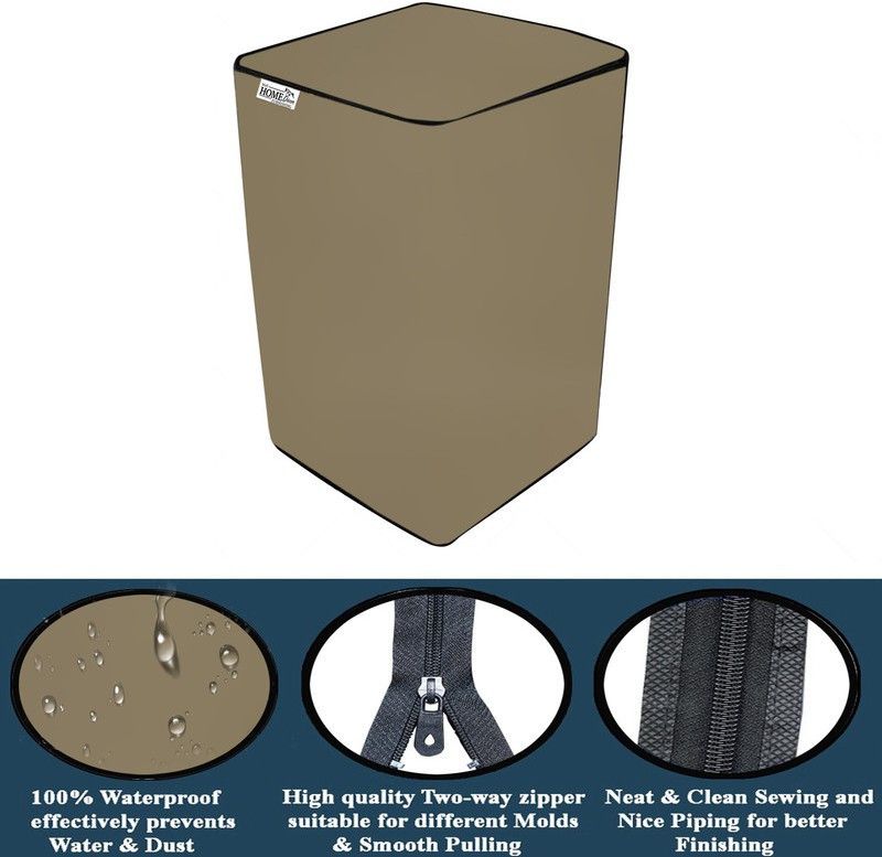 wellhome decor Furnishing Top Loading Washing Machine Cover  (Width: 56 cm, Plain Beige)