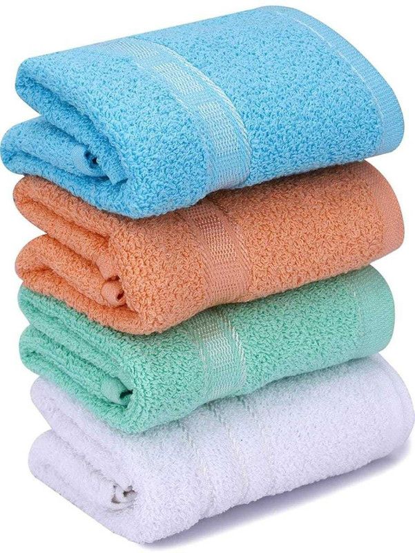 KAMAAKSHI FASHION COLLECTIONS Hand Towels Set 14" x 21" size for wash Basin Soft & Super White Cloth Napkins MULITYCOLOR Cloth Napkins  (4 Sheets)