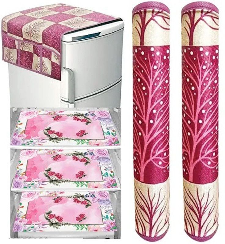 NICASA Refrigerator Cover  (Width: 55 cm, Red)