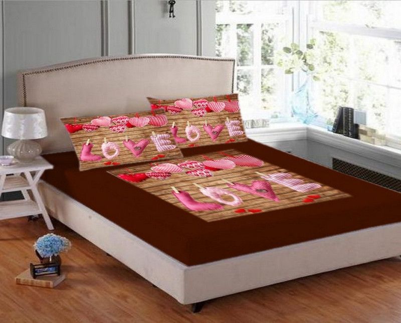 KDS COLLECTION 144 TC Velvet King 3D Printed Flat Bedsheet  (Pack of 1, Multicolor)