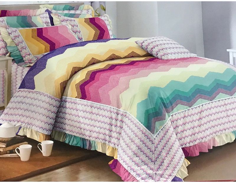 Yashvi Creations 302 TC Cotton, Satin Double, King Printed Flat Bedsheet  (Pack of 1, MULTICOLOR-5)