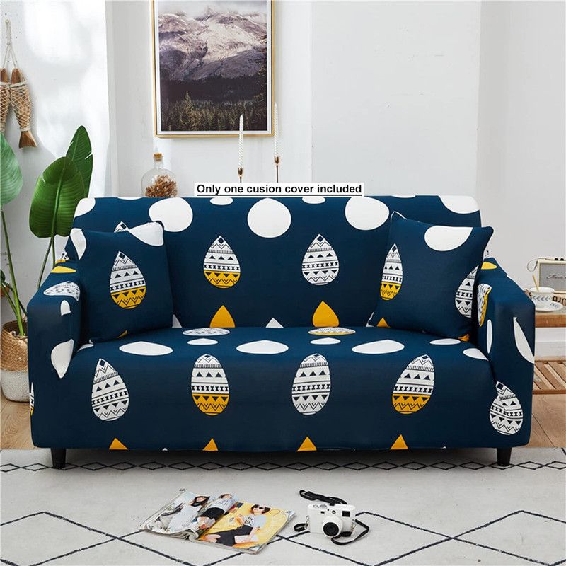 Polyester Sofa Cover  (Dark Blue Pack of 1)