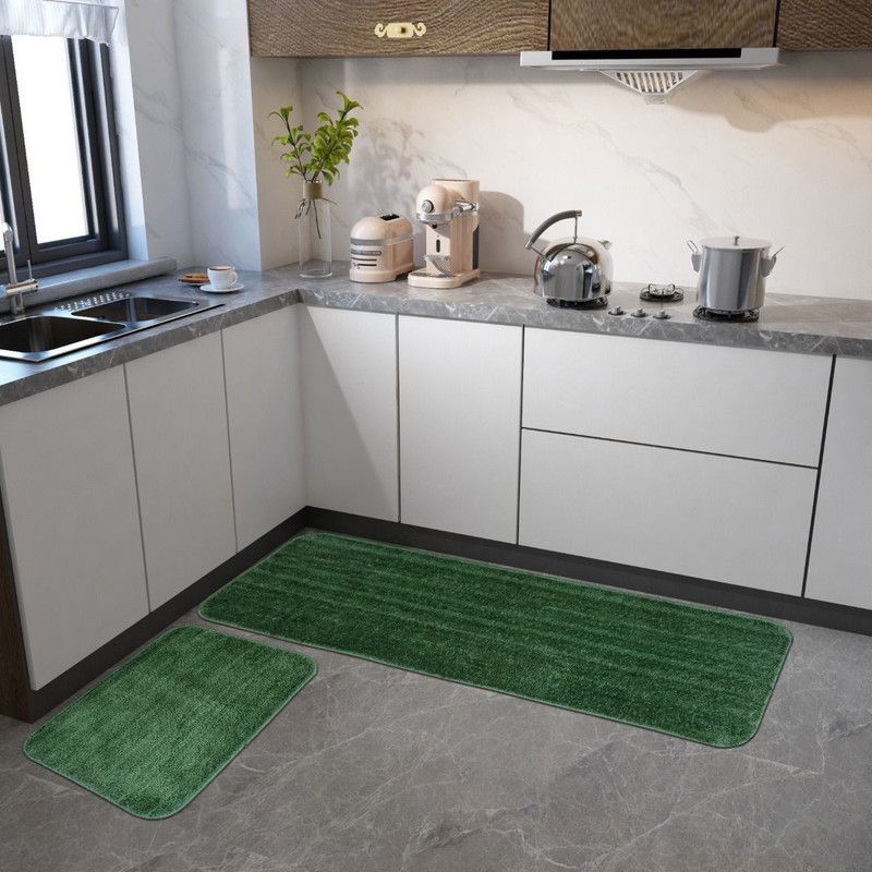 Ishantex World Microfiber Floor Mat  (Green, Medium, Pack of 2)