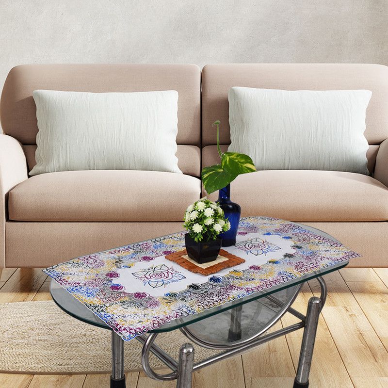 3T Ventures Floral 4 Seater Table Cover  (Multicolor, PVC)