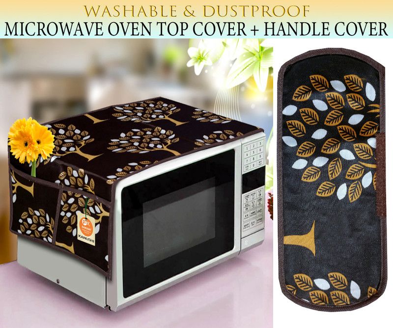 Kanushi Industries Microwave Oven Cover  (Width: 86 cm, Brown)